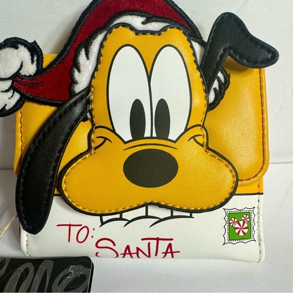 NWT. Loungefly Pluto Wallet Disney Santa Letters Zip Around Wallet. 6”x4” - Picture 3 of 14